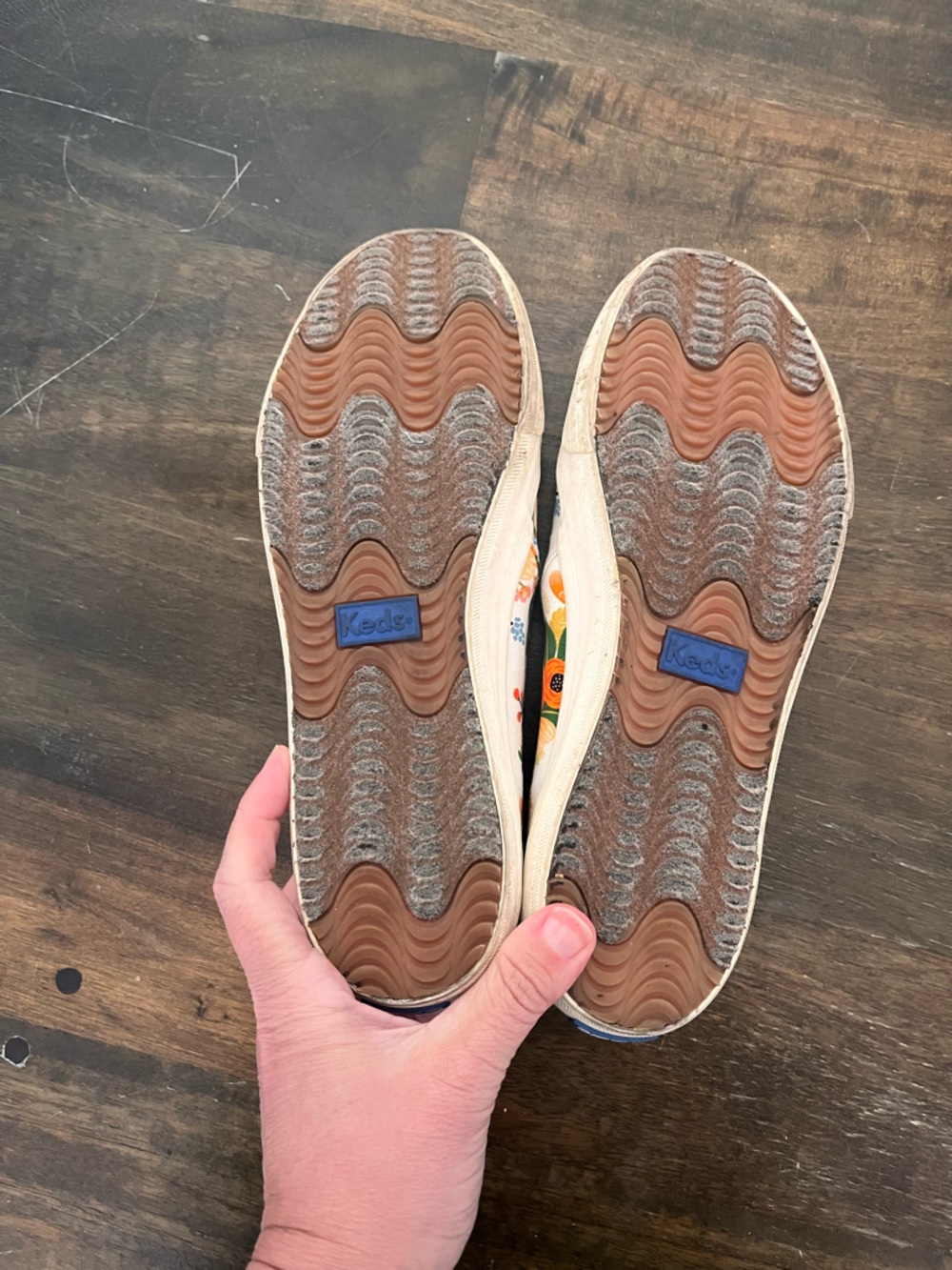 Keds Rifle Paper Company Floral Slip-On Sneakers - Orange, White & Green - Picture 4 of 6